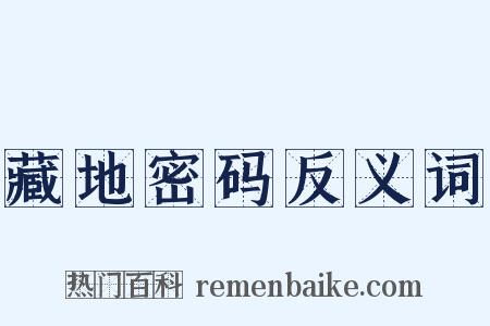藏地密码反义词是什么意思的图片